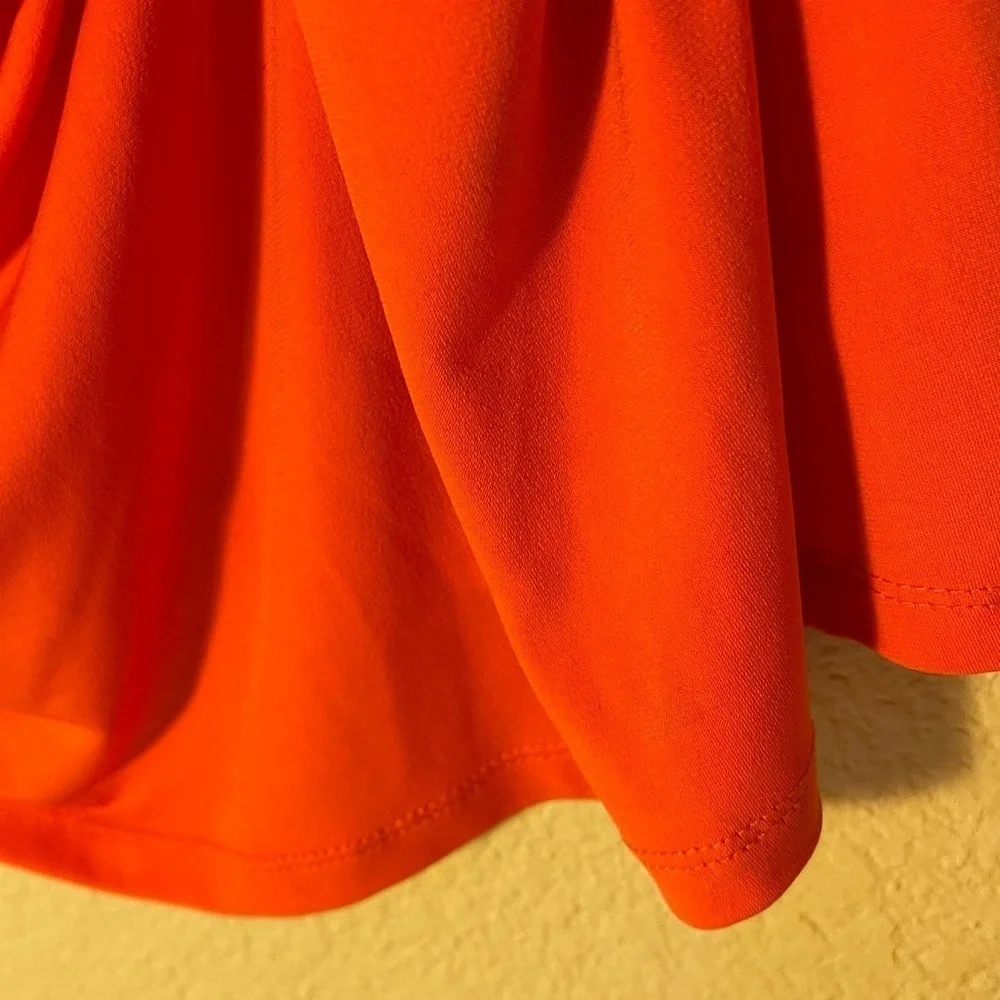 KENNETH Cole Bold Orange Faux Wrap Tank Top Medium Stretchy Flattering Travel - Picture 4 of 12